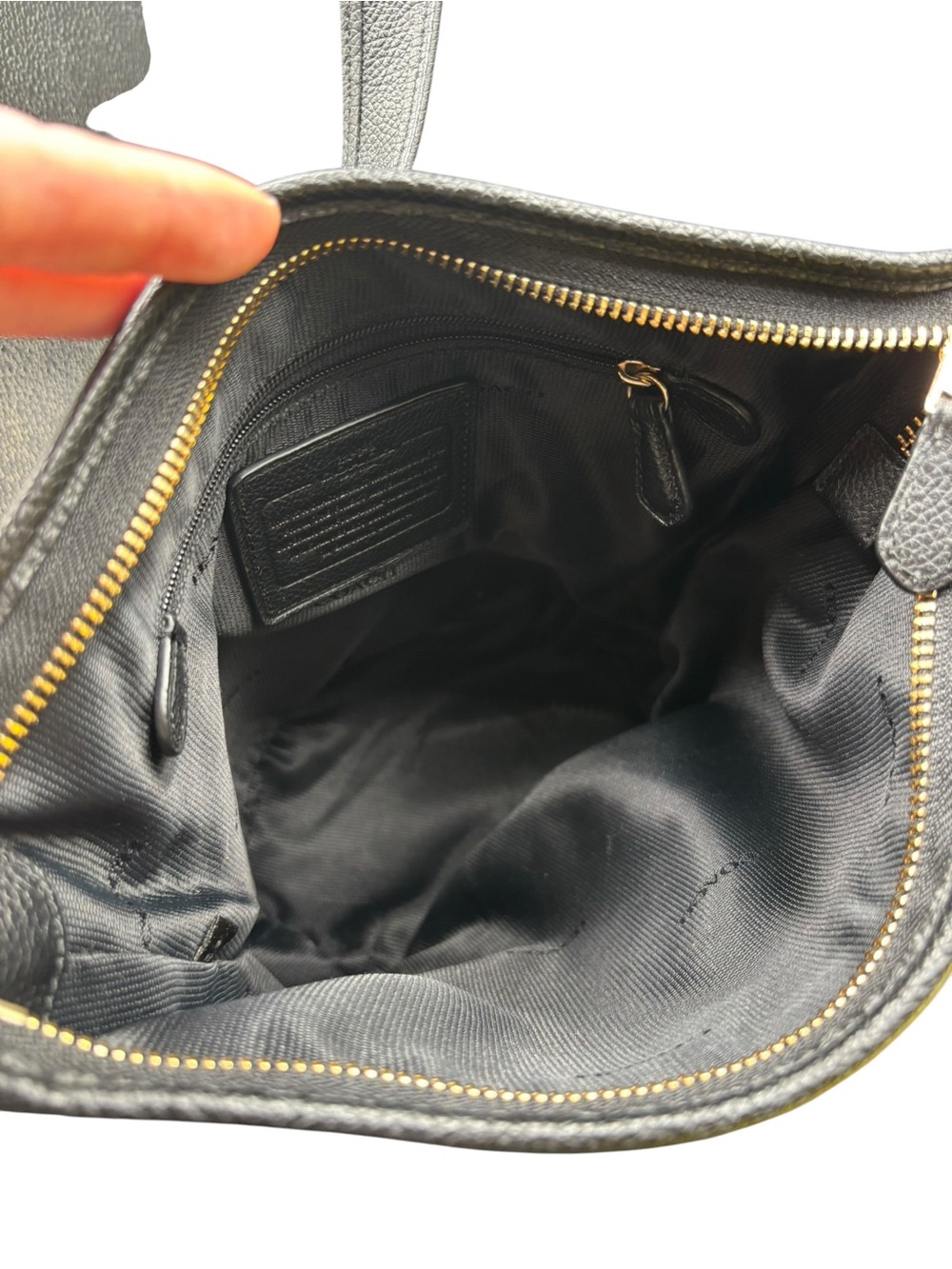 COACH Prairie Rivets Studded Pebbled Leather Dufflette Crossbody Bag Black - Picture 8 of 10